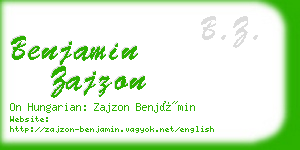 benjamin zajzon business card